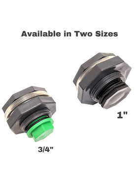 Van Enterprises forest green plug with O-ring: durable, corrosion-resistant rain barrel accessory