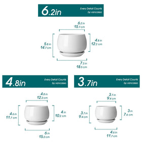 Vancasso 4.8-inch planter shown with a healthy plant for a modern look.