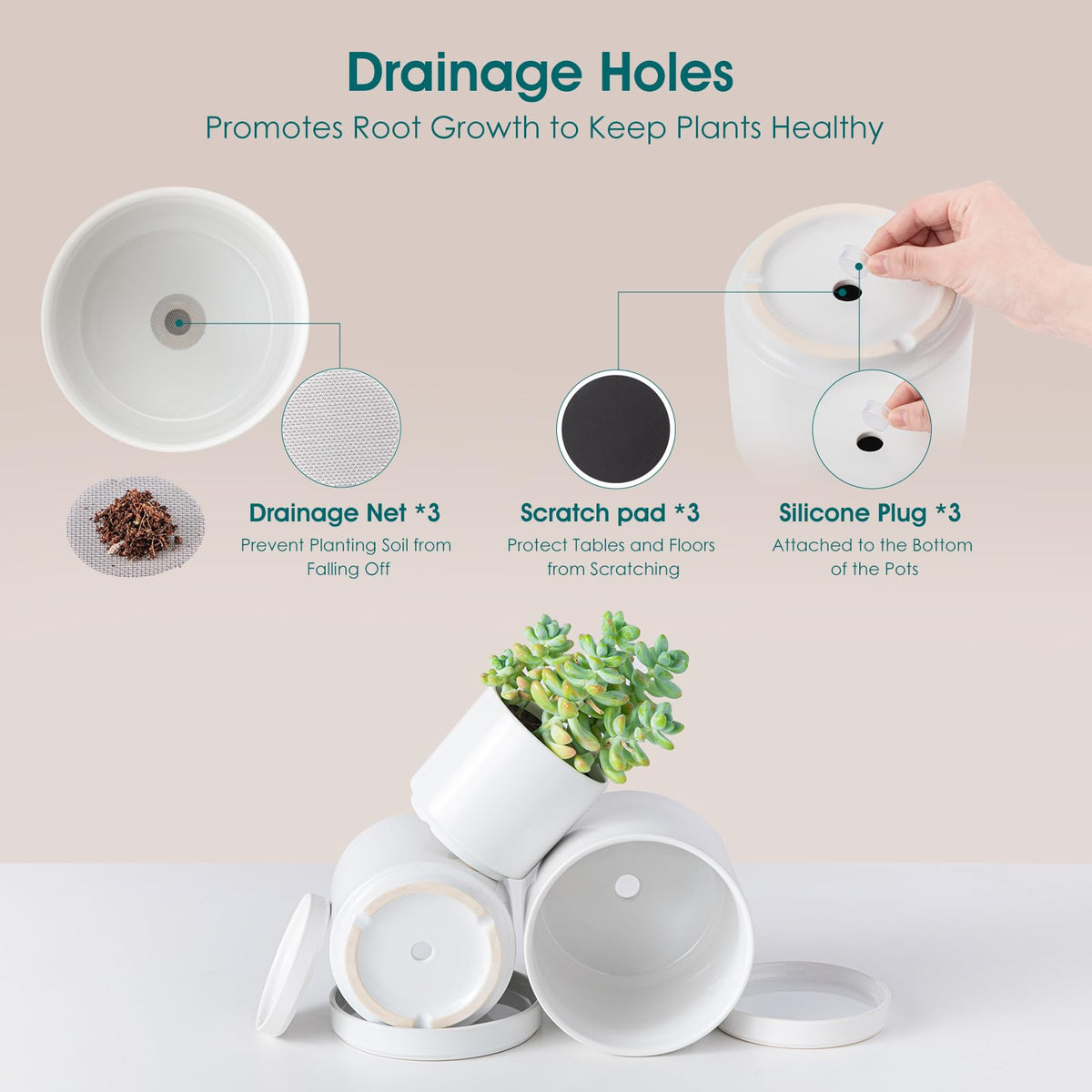 Vancasso modern ceramic pots with chic finishes complement any decor