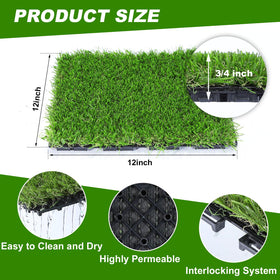 VANCASTLE grass tiles edge connection for seamless outdoor flooring