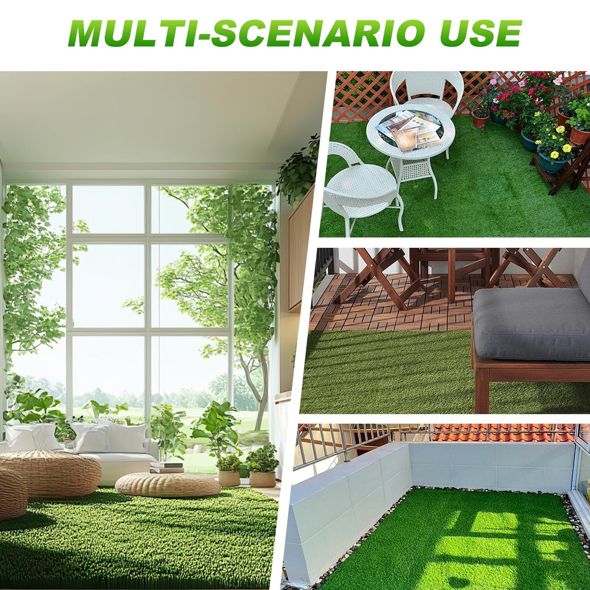 VANCASTLE grass tiles cleaning and durability in outdoor use