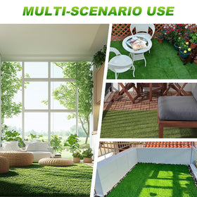 VANCASTLE grass tiles cleaning and durability in outdoor use
