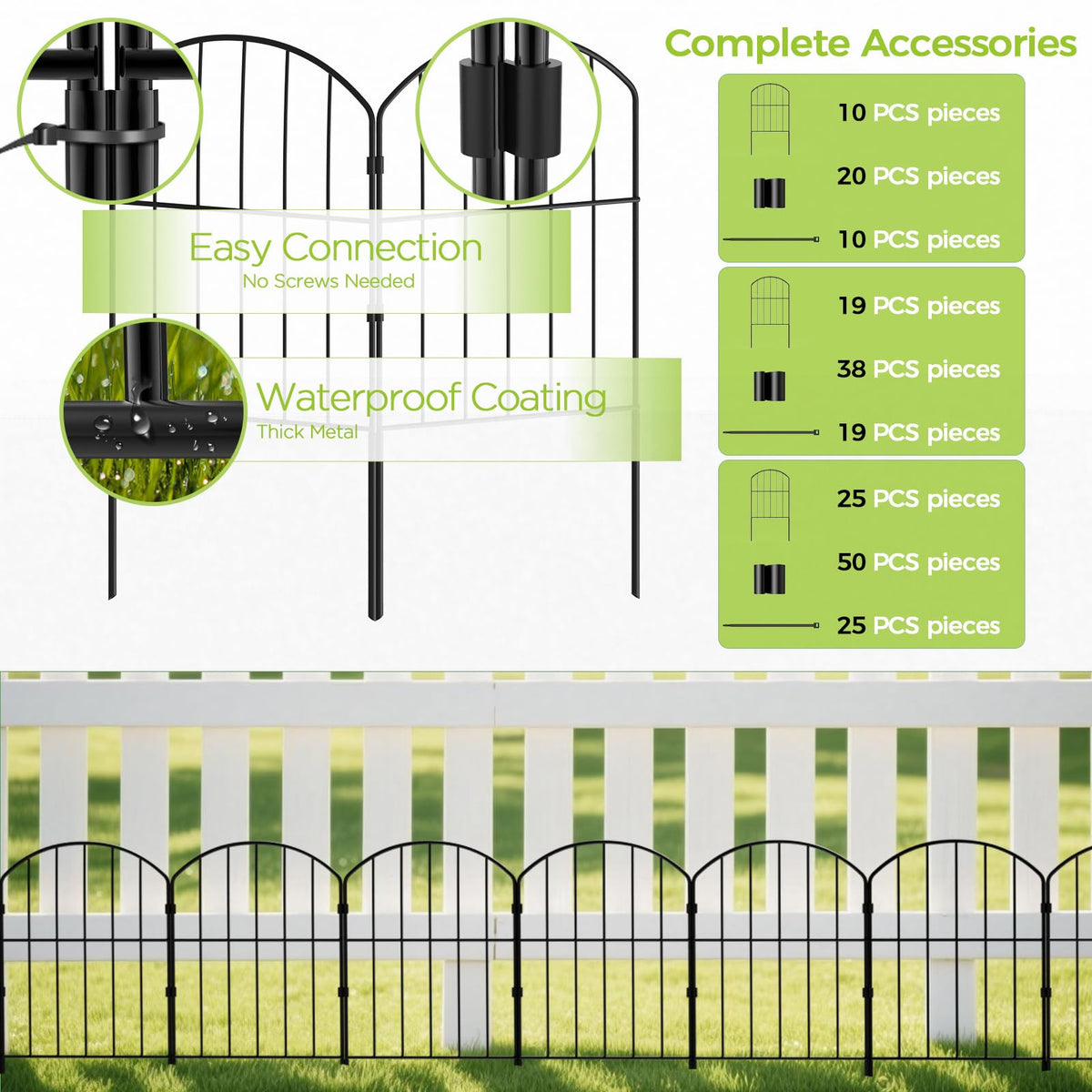 VANCASTLE rustproof metal fence coating withstands sun and rain