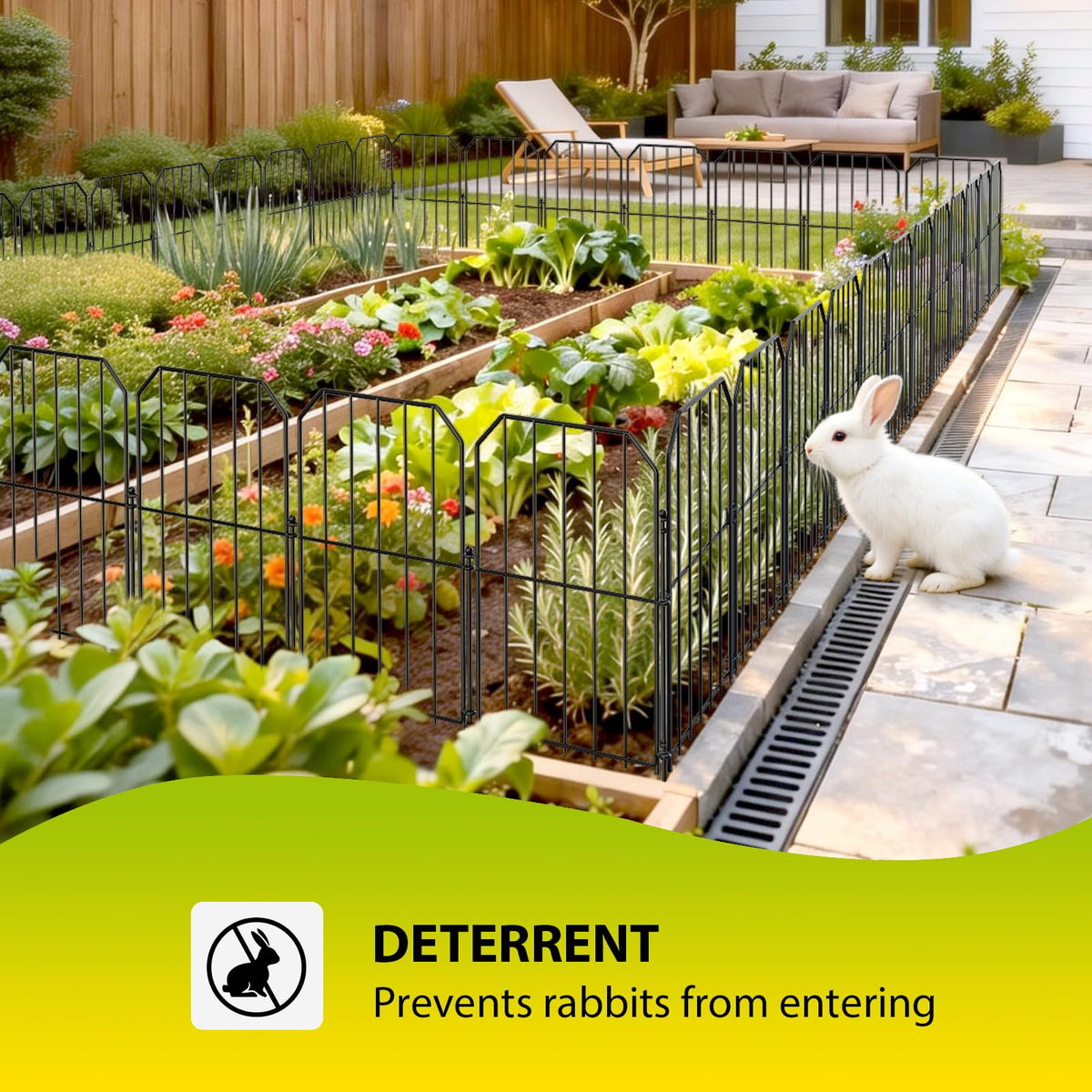VANCASTLE small-pet barrier helps guard plants from rabbits and small dogs.