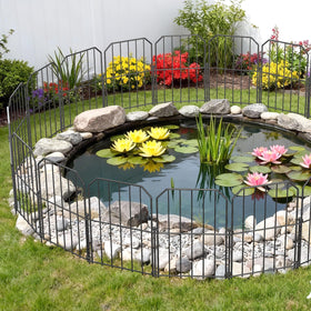VANCASTLE twelve-narrow-grid panels preserve visibility while protecting plants.