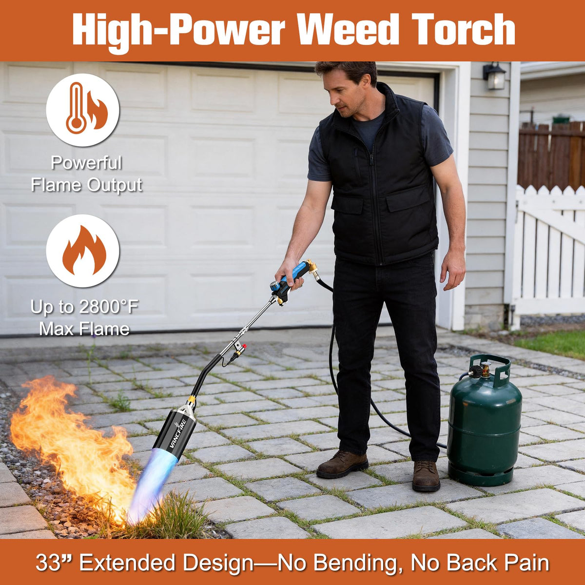 VANCFIRE 10 ft hose with CSA certification extends reach for large tasks.