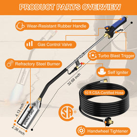 Advanced ignition with turbo trigger provides precise flame control.