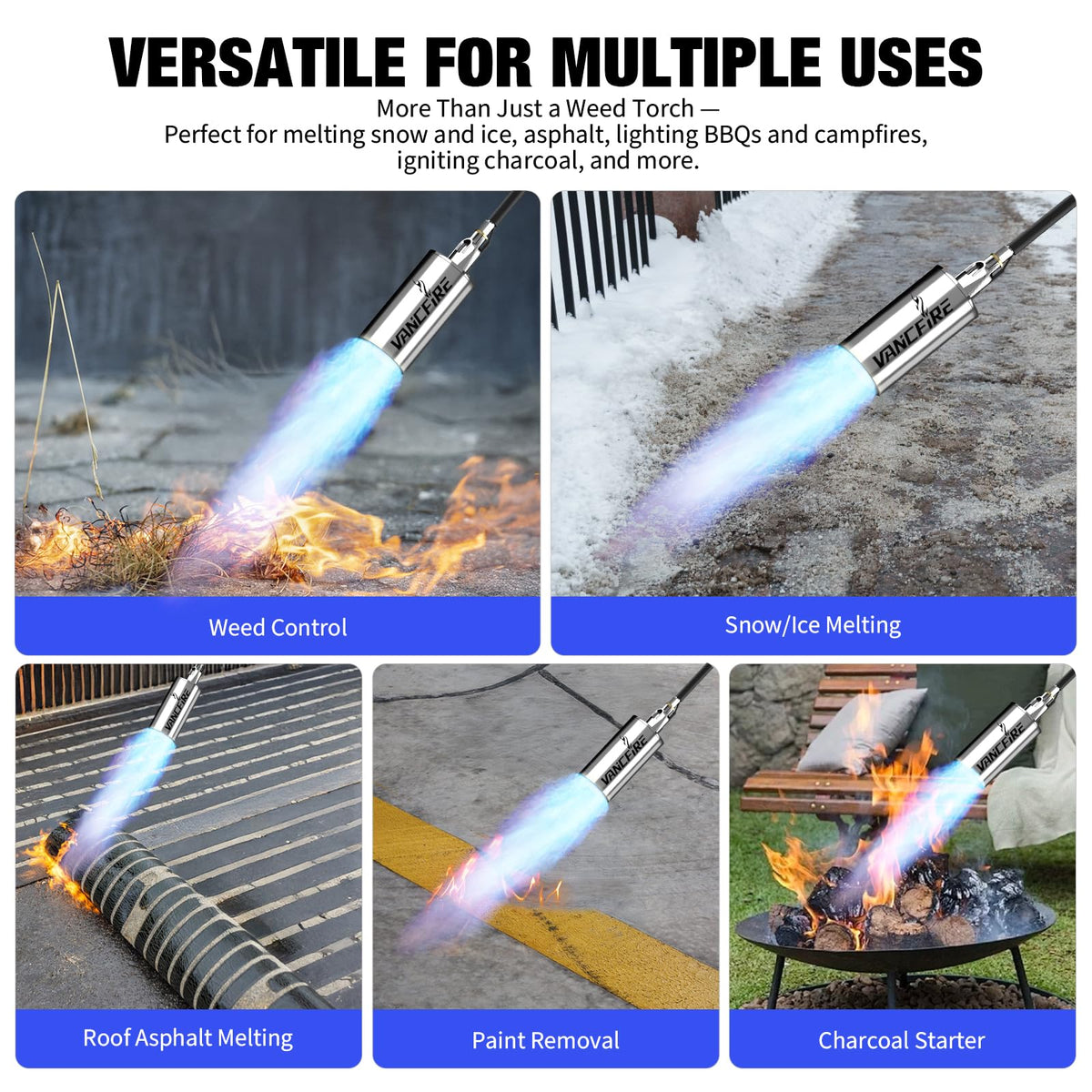 CSA-certified igniter and hose ensure safe, reliable operation.