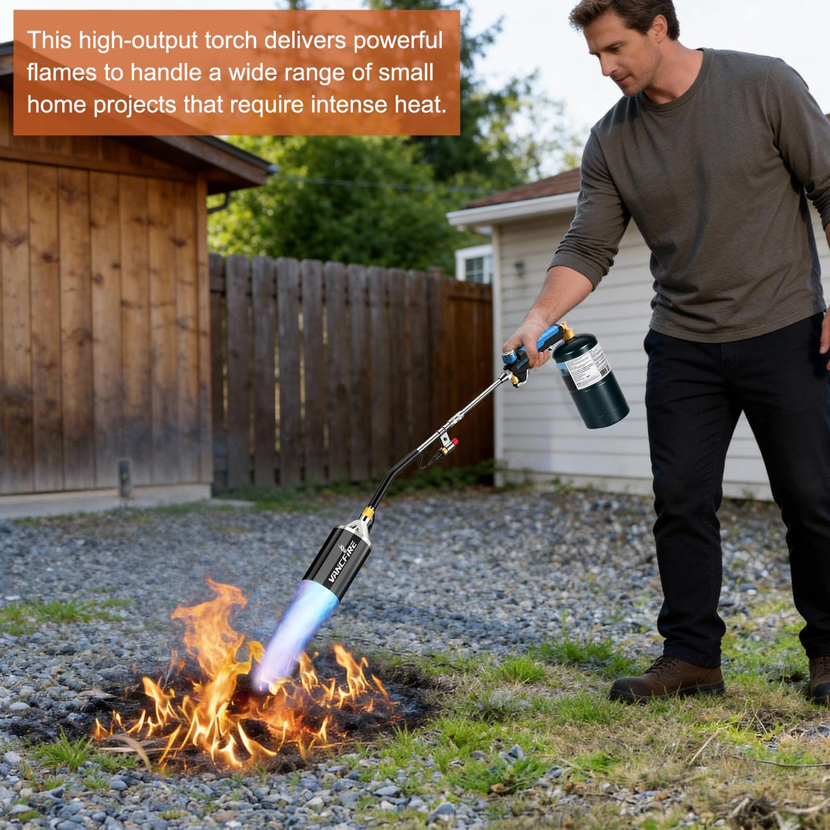 VANCFIRE multipurpose torch supports ice melting and roof work.