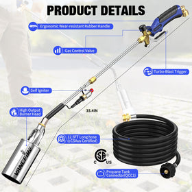 VANCFIRE torch with a 12.5-foot hose for flexible reach