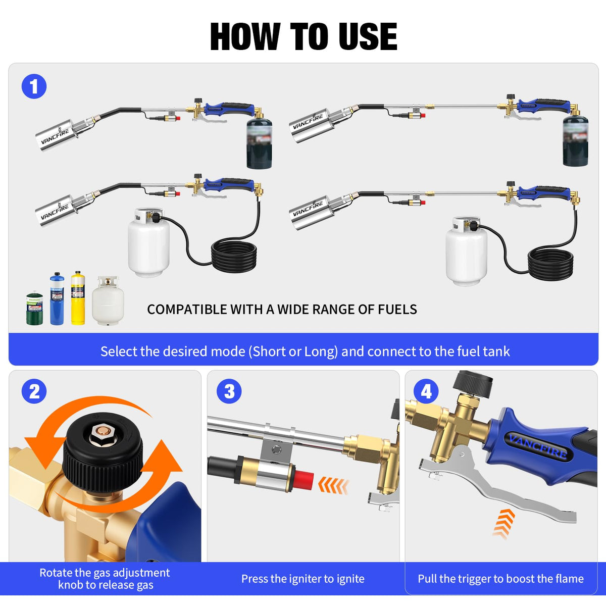 VANCFIRE detachable nozzle allowing quick mode switching
