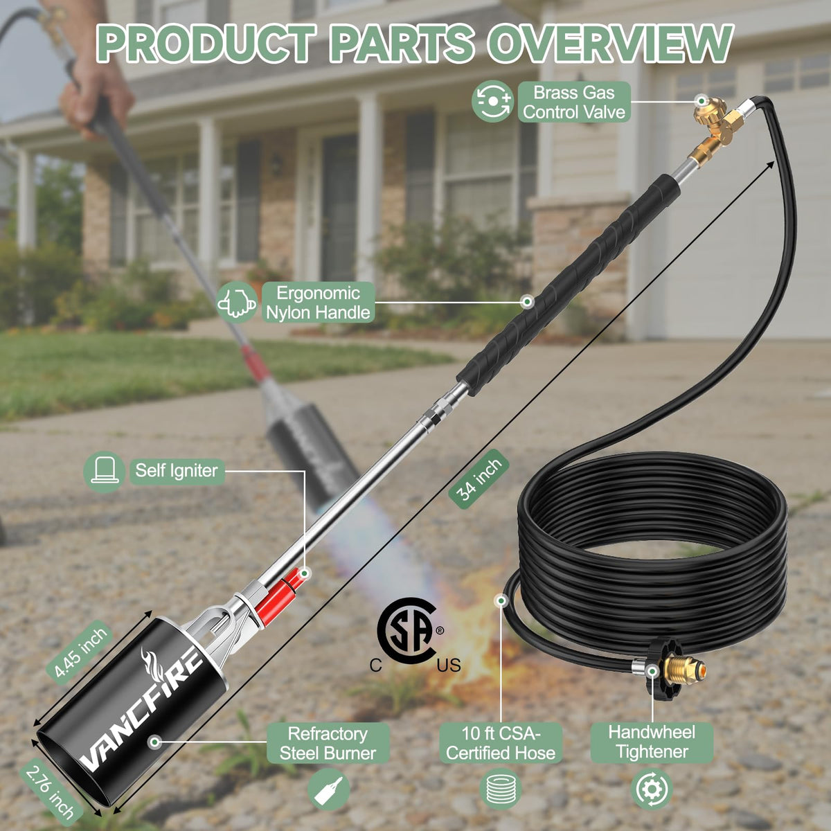 Durable nozzle built from heat-resistant steel for lasting performance.