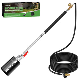 VANCFIRE propane torch weed burner with extended 34-inch design for easier weed control.