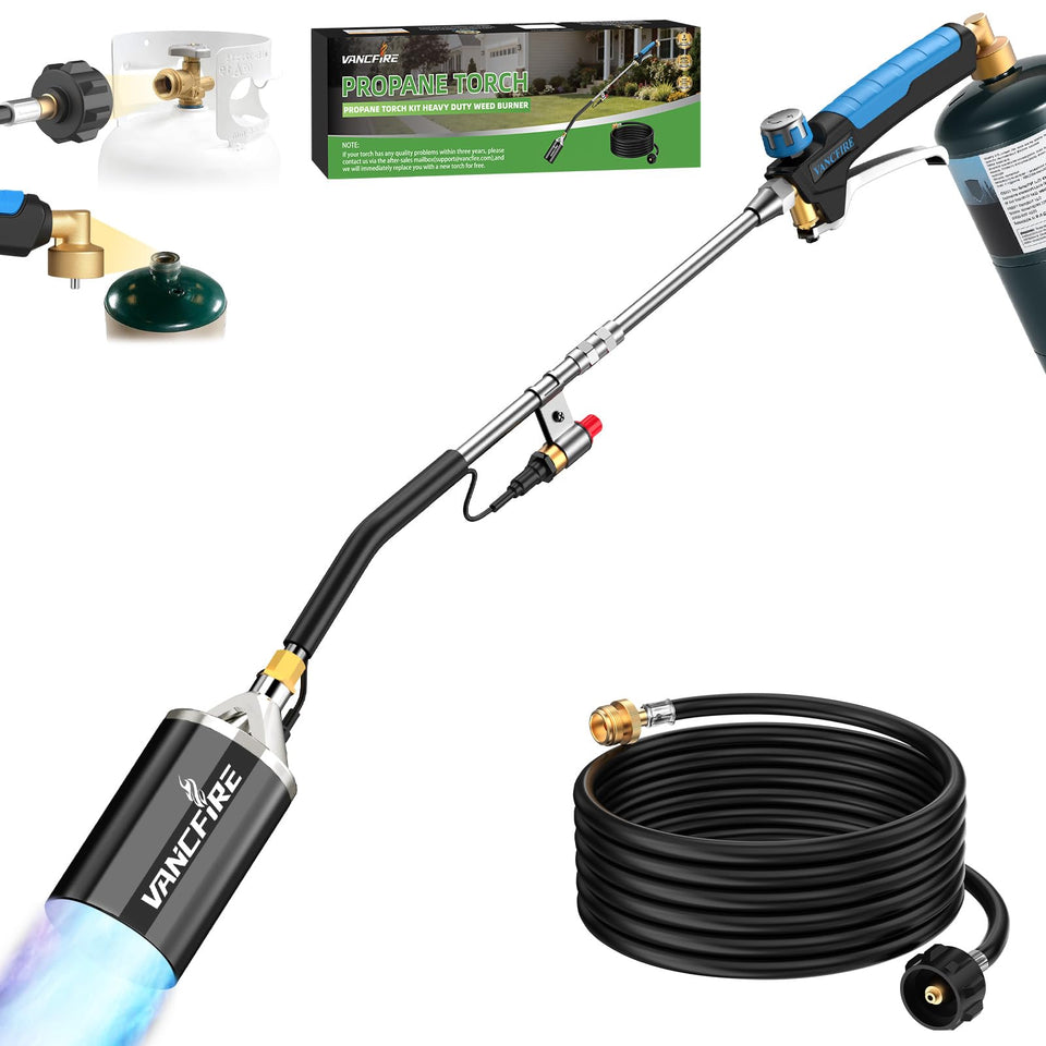 VANCFIRE propane torch weed burner kit setup for quick outdoor weed control.