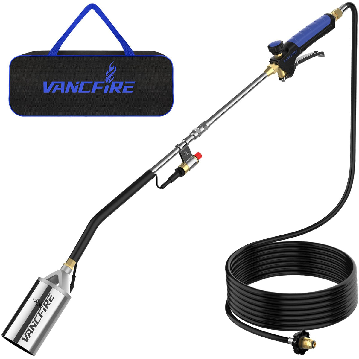 VANCFIRE propane torch weed burner kit ready for outdoor weed removal.