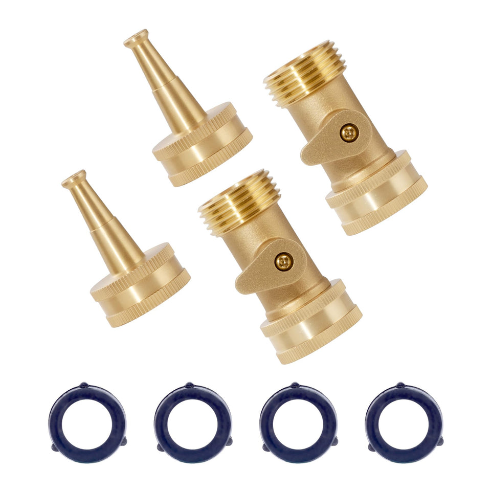 VANCOCO brass hose nozzle front view for high-pressure garden spraying.