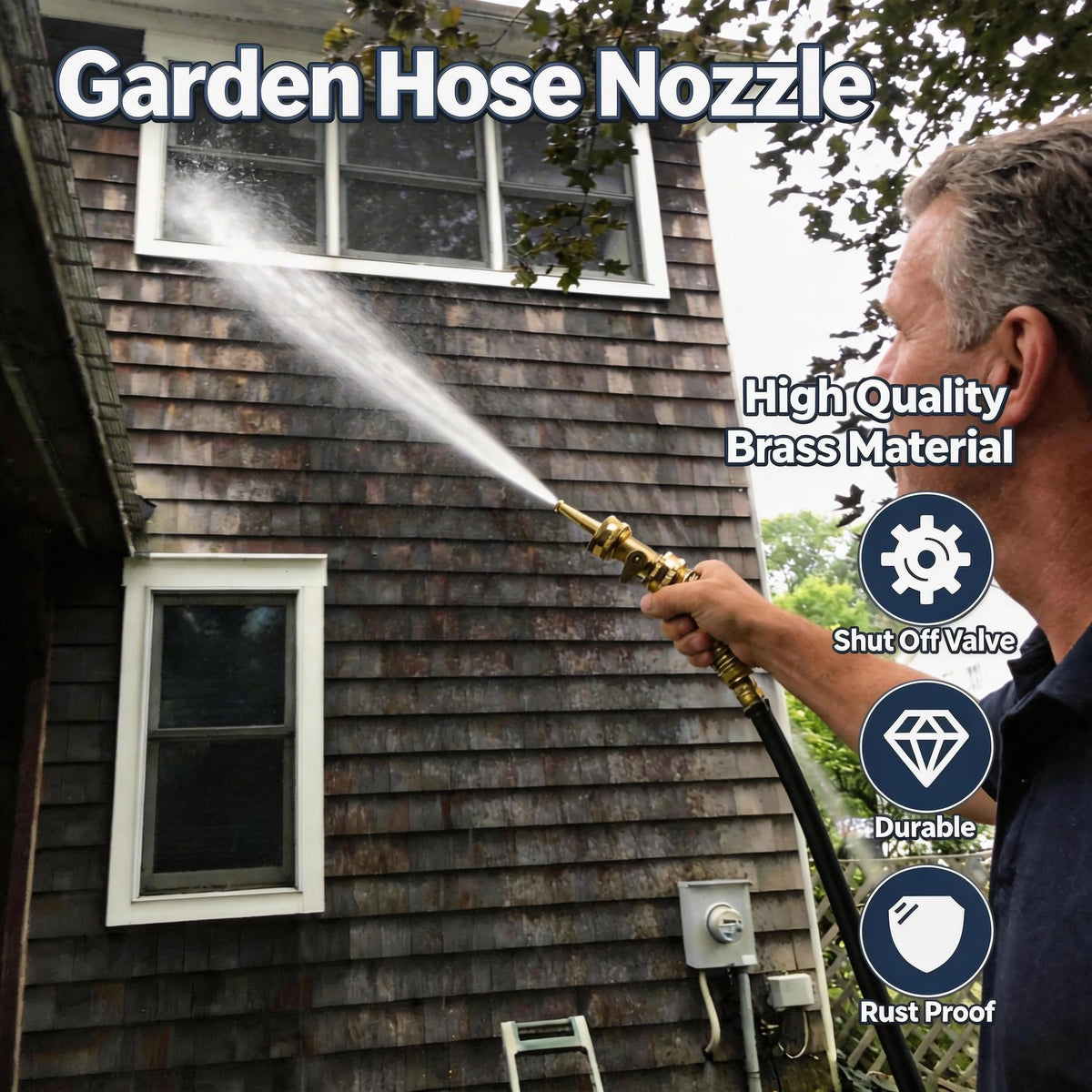 VANCOCO garden-watering jet delivering powerful yet adjustable spray.