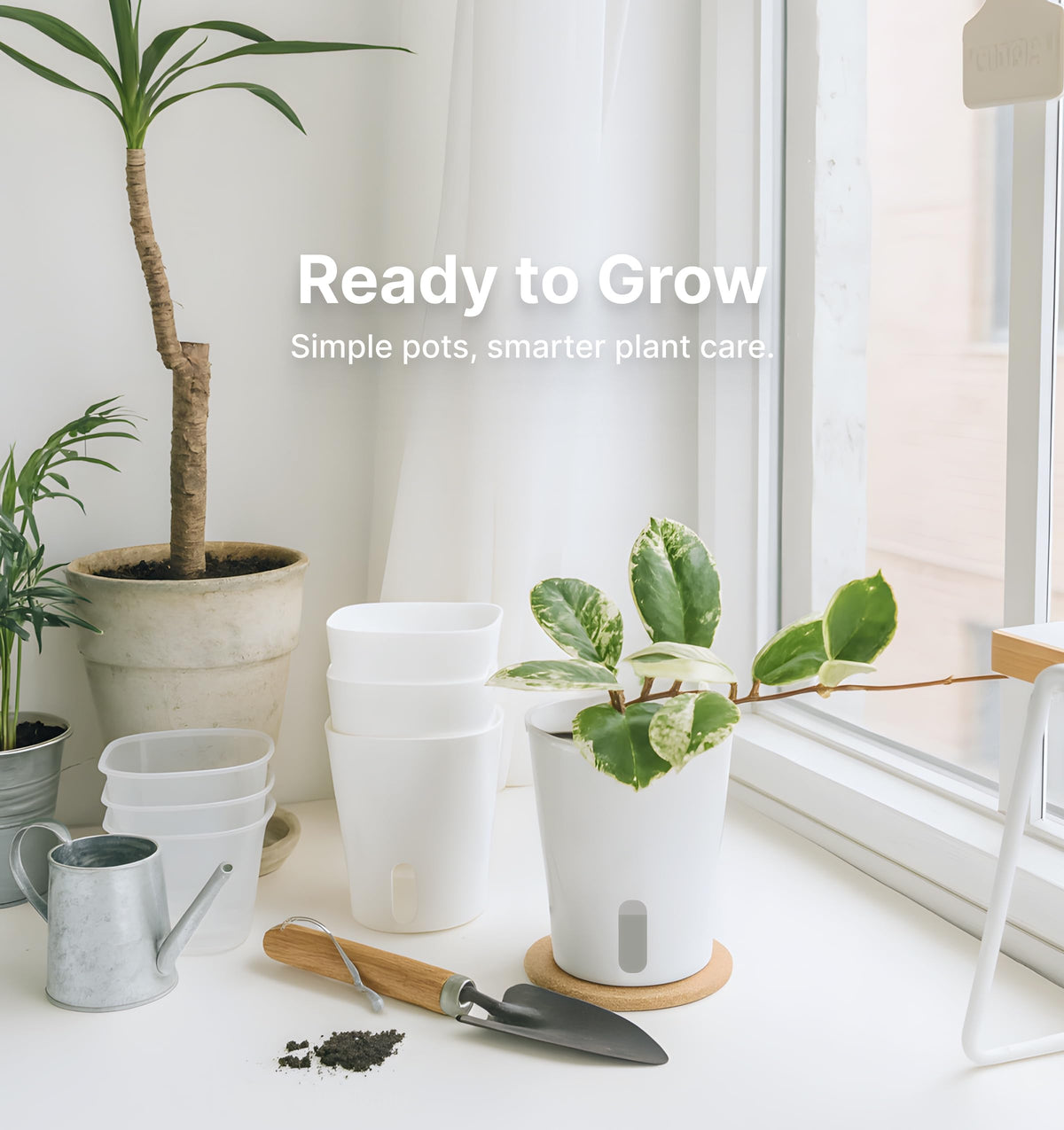 Vandorelle top-refill design for watering without removing the pot