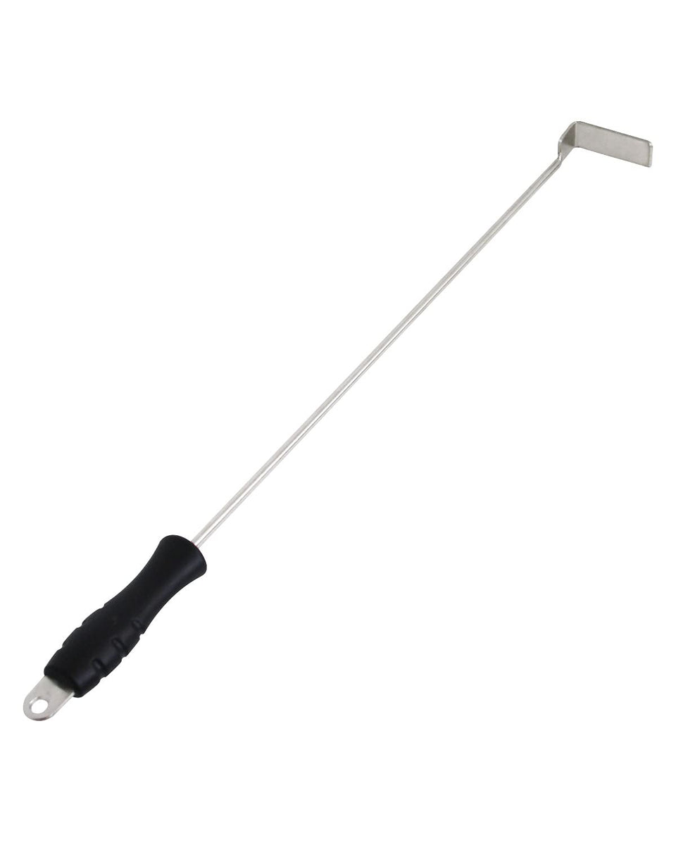 Vankey 18-inch ash tool for Kamado Joe enables easy ash removal.