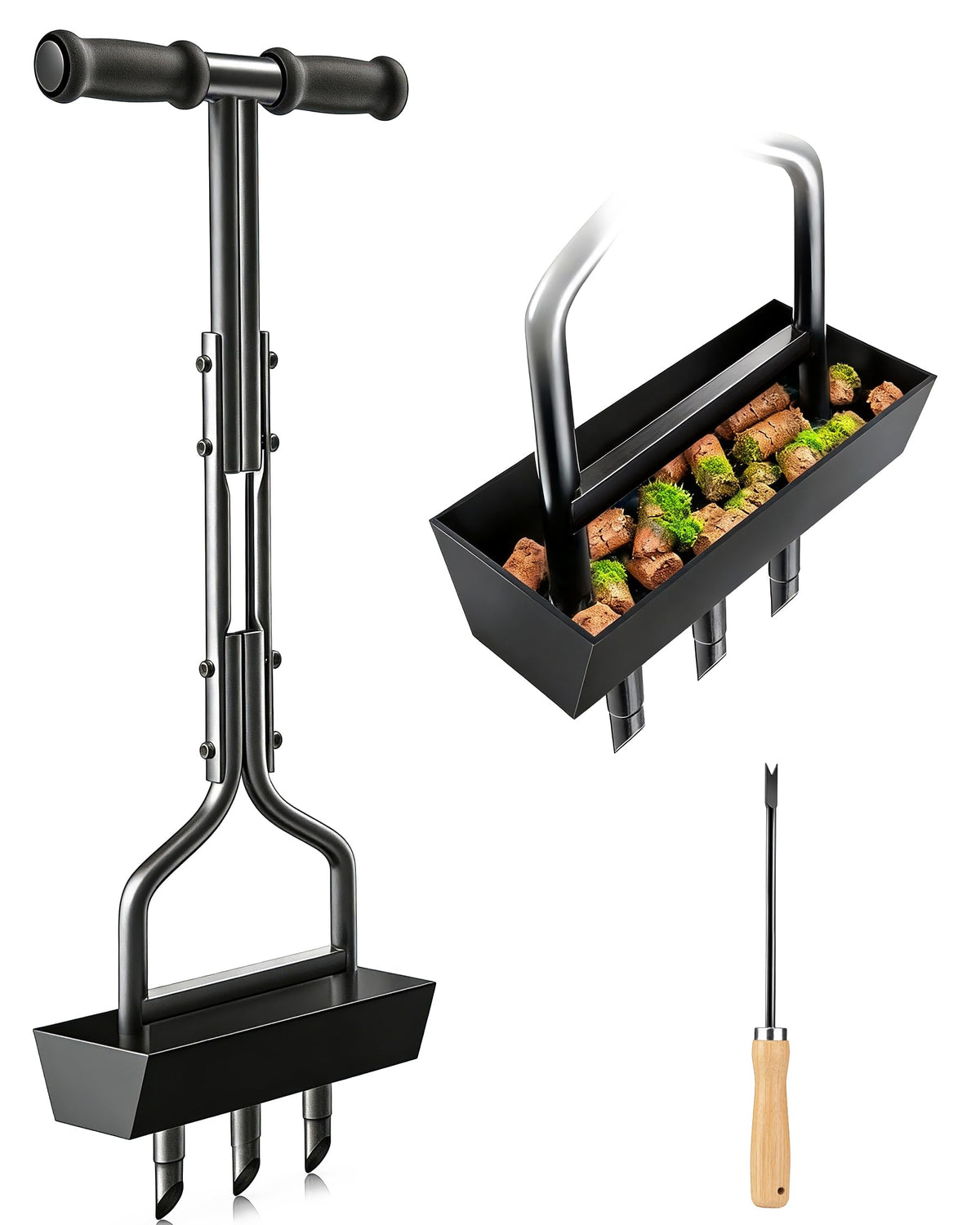 Vanpein lawn aerator with 38-inch handle for easier lawn work and comfort