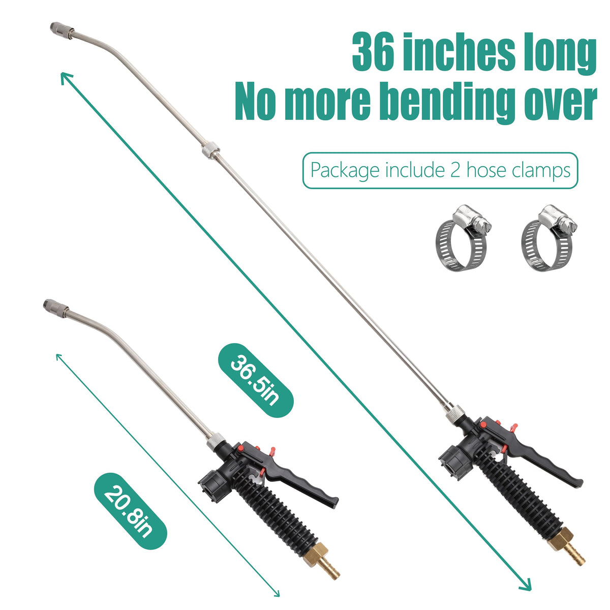 VANPET 3-8 brass barb connection ensures durable hose fit.
