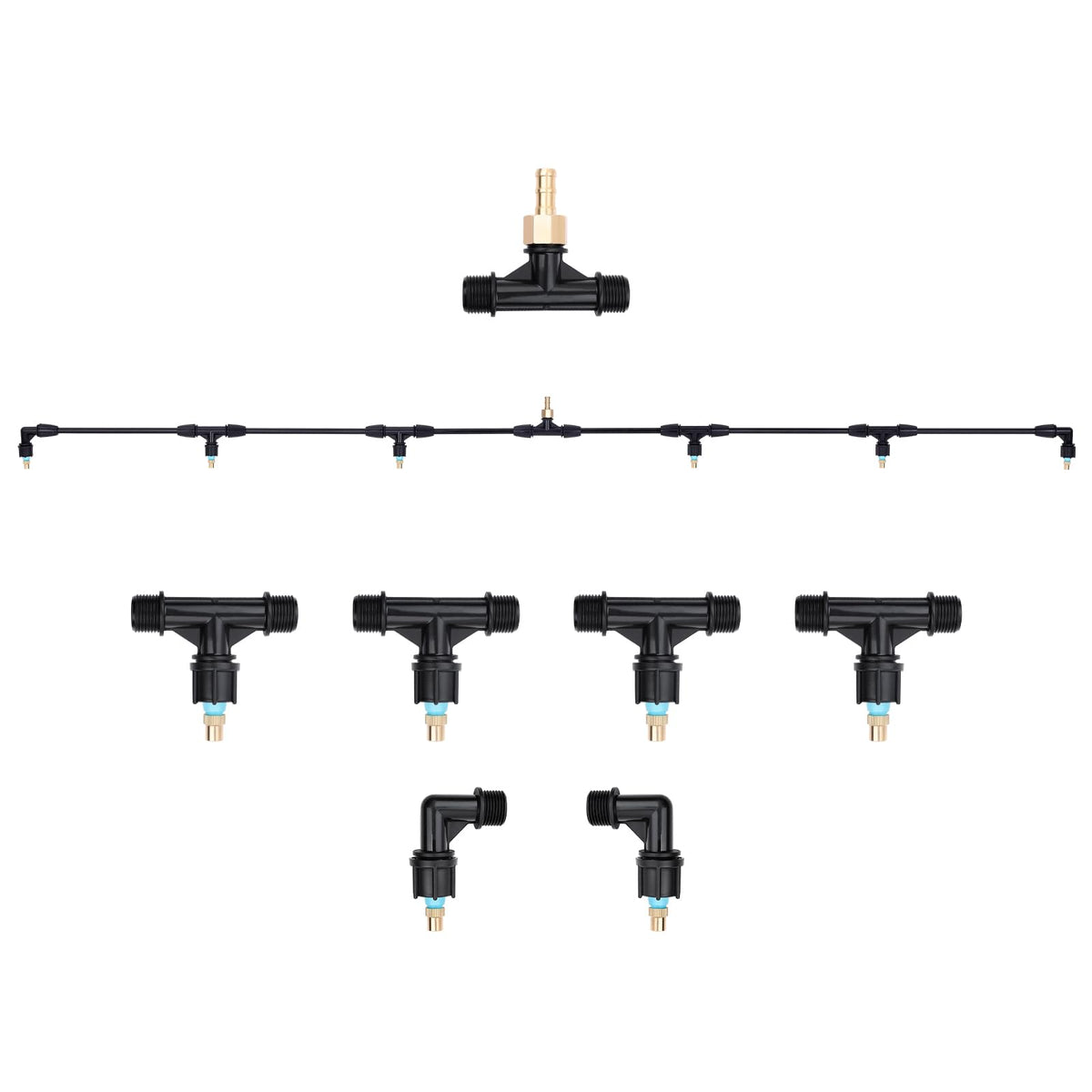 VANPET 6-nozzle poly boom wand assembly with adjustable spray coverage for gardens