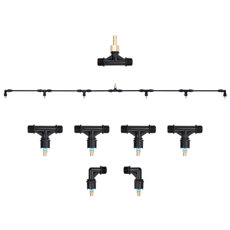 VANPET 6-nozzle poly boom wand assembly with adjustable spray coverage for gardens