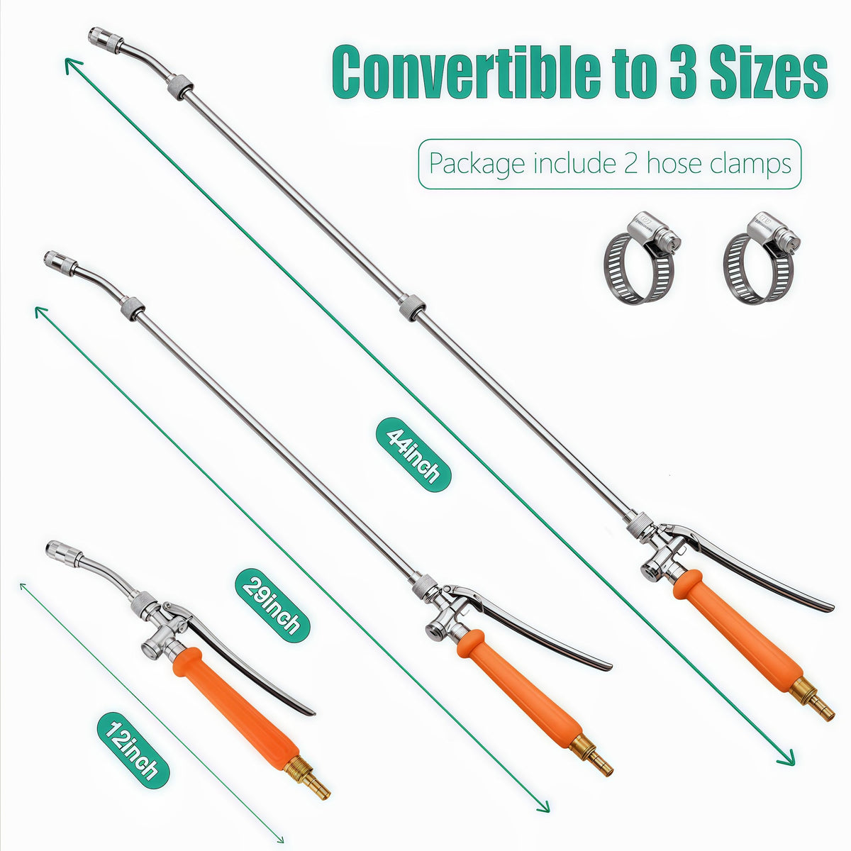 VANPET brass barbs fit 1/4 and 3/8 inch hoses for secure connections