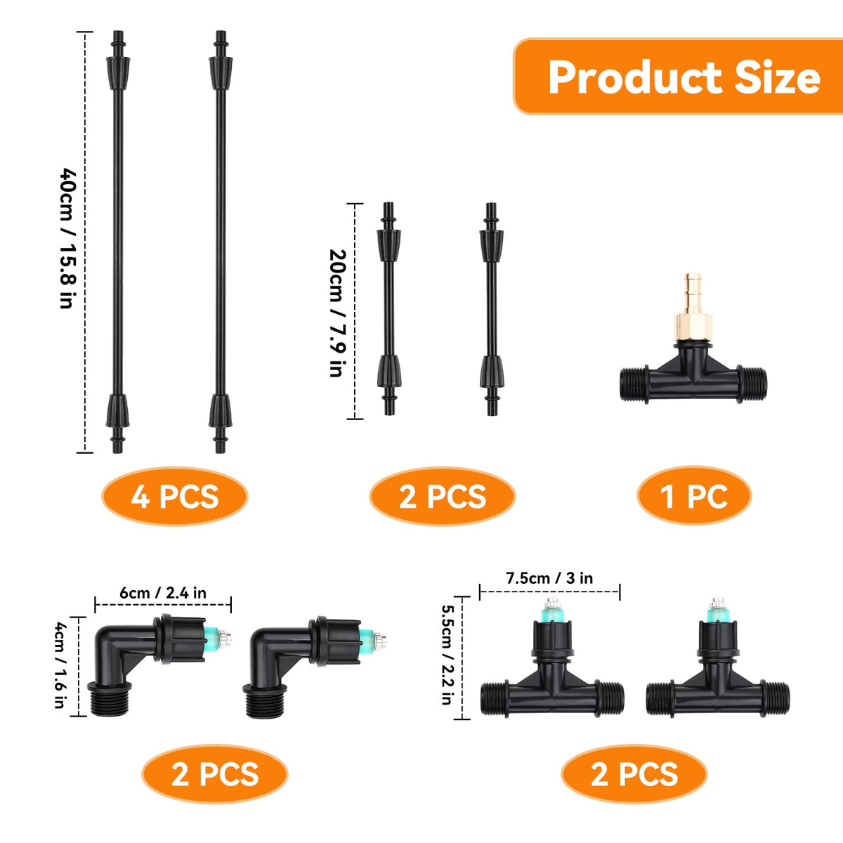 VANPET convertible boom kit adapts between 56 inch four-nozzle and 36 inch two-nozzle configurations.