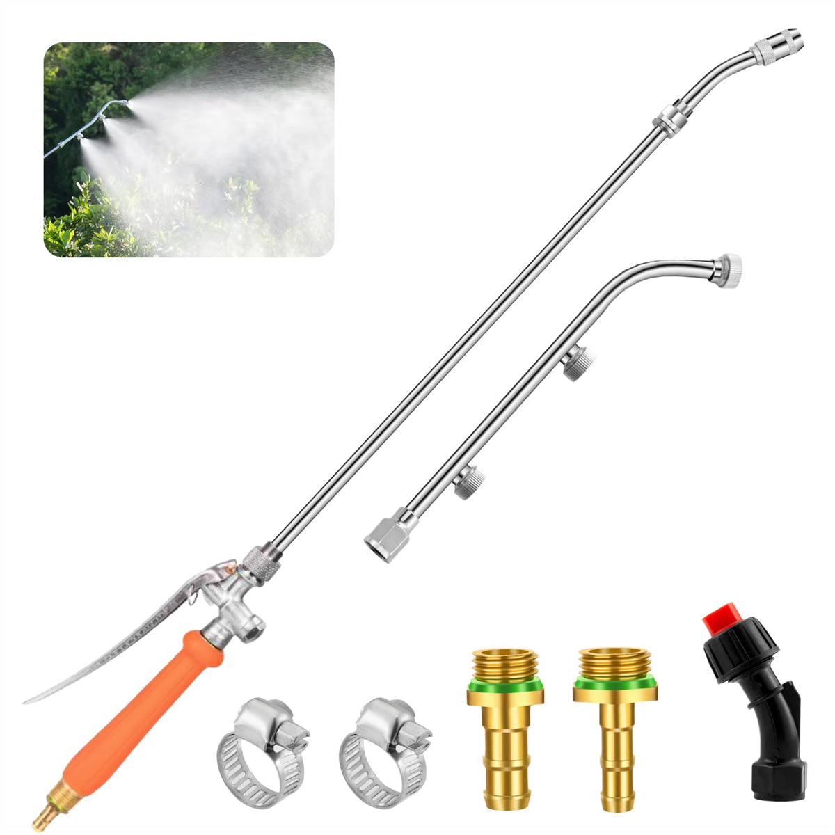 VANPET metal sprayer wand showing three nozzle options for versatile spraying