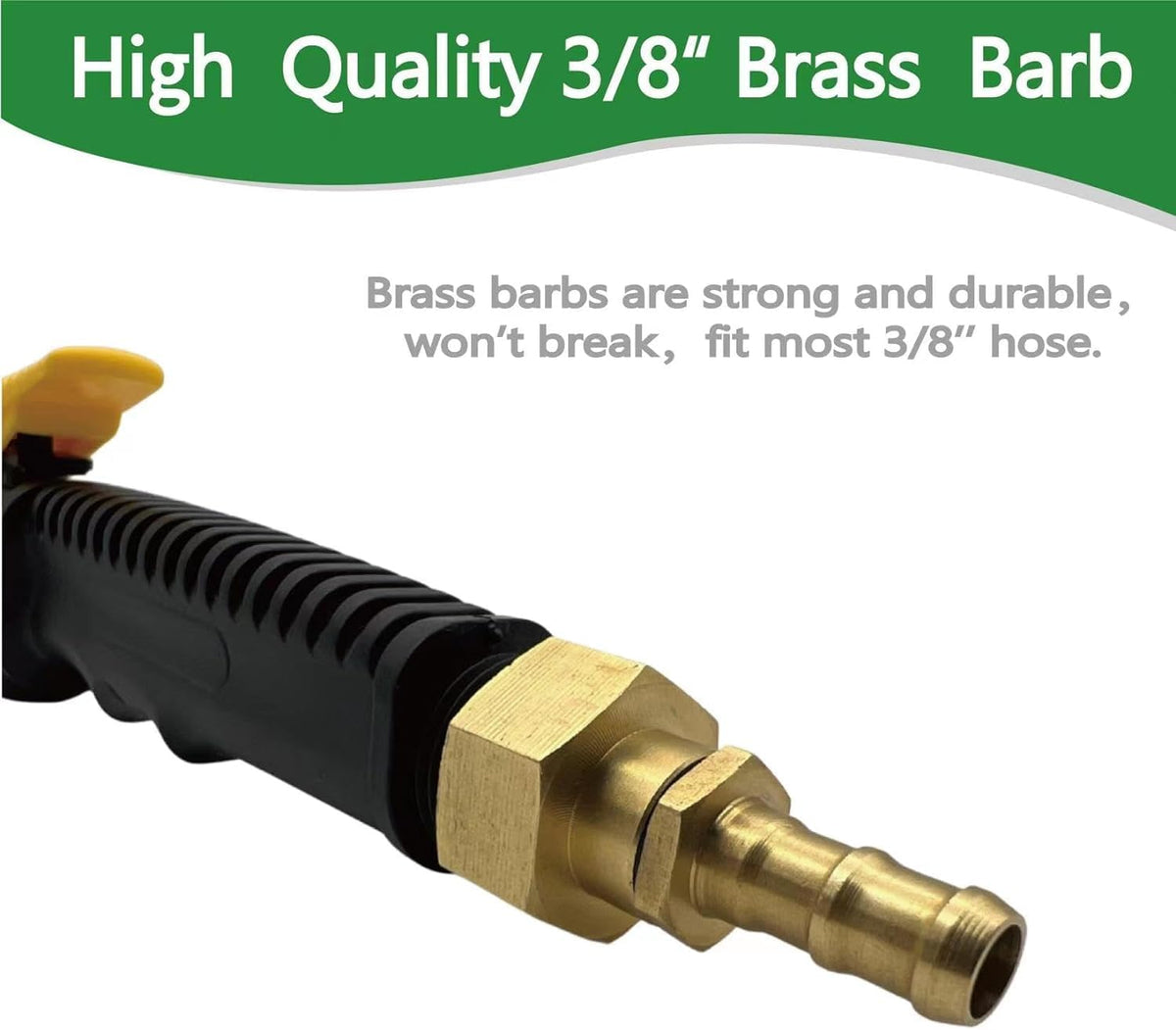 VANPET wand features brass 3/8 in barb for durable hose connection