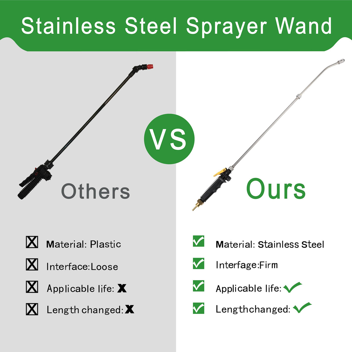 VANPET sprayer wand in outdoor setting, illustrating versatile spray applications.
