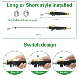 Vanpet sprayer wand includes two hose clamps for secure connections