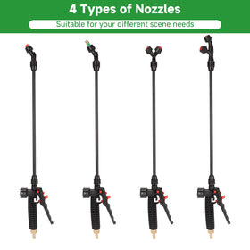 Vertical dual-head nozzle setup on VANPET wand for precise vertical spray.
