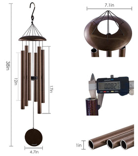 Vanquer wind chimes six-tube pentatonic scale creates rich, calming melodies