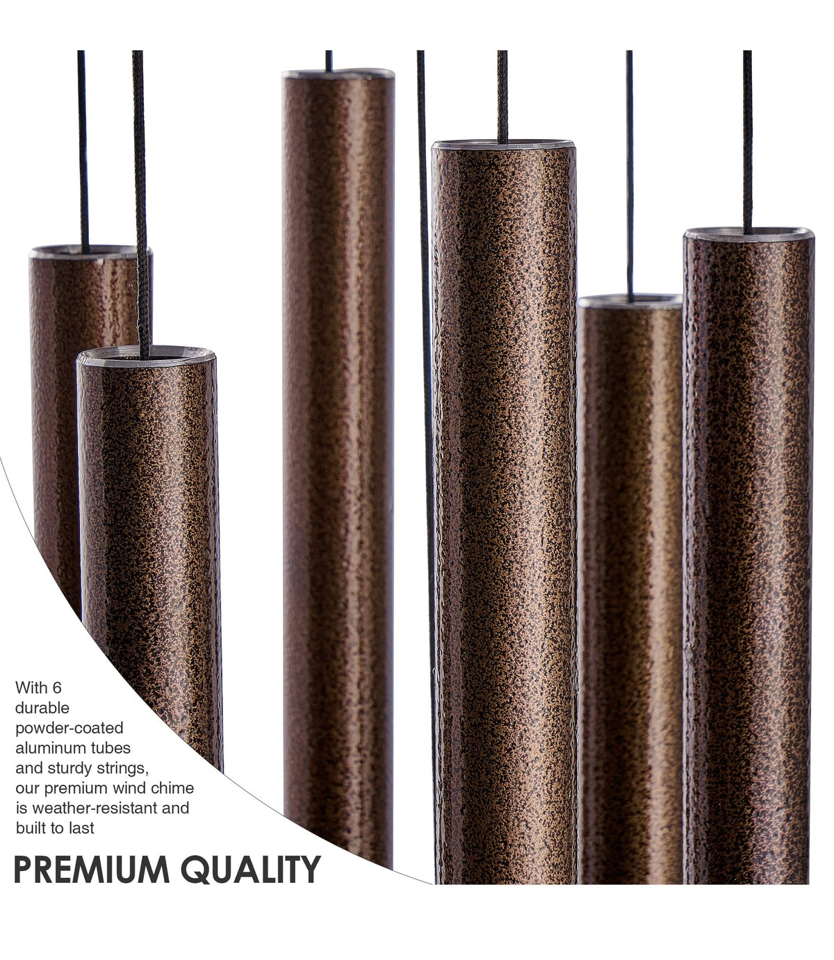Vanquer wind chimes black copper vein finish adds stylish garden decor