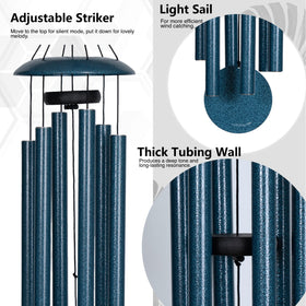 Vanquer wind chimes feature six pentatonic tubes tuned for soothing melodies.