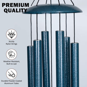 Vanquer chimes use UHMW striker and sturdy cord for long-lasting resonance.