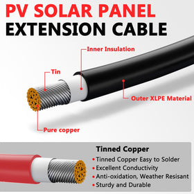 Vansdon 10AWG red positive conductor for high-conductivity solar connections