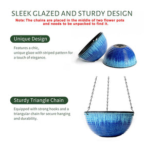 Vanslogreen blue flow glaze with drainage holes supports moisture control.
