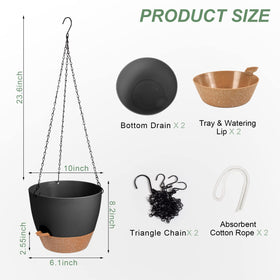 Vanslogreen hanging planter with drainage holes helps prevent overwatering and soil saturation.