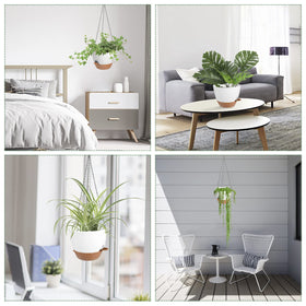 Vanslogreen hanging planters suited for indoor and outdoor spaces like patios.