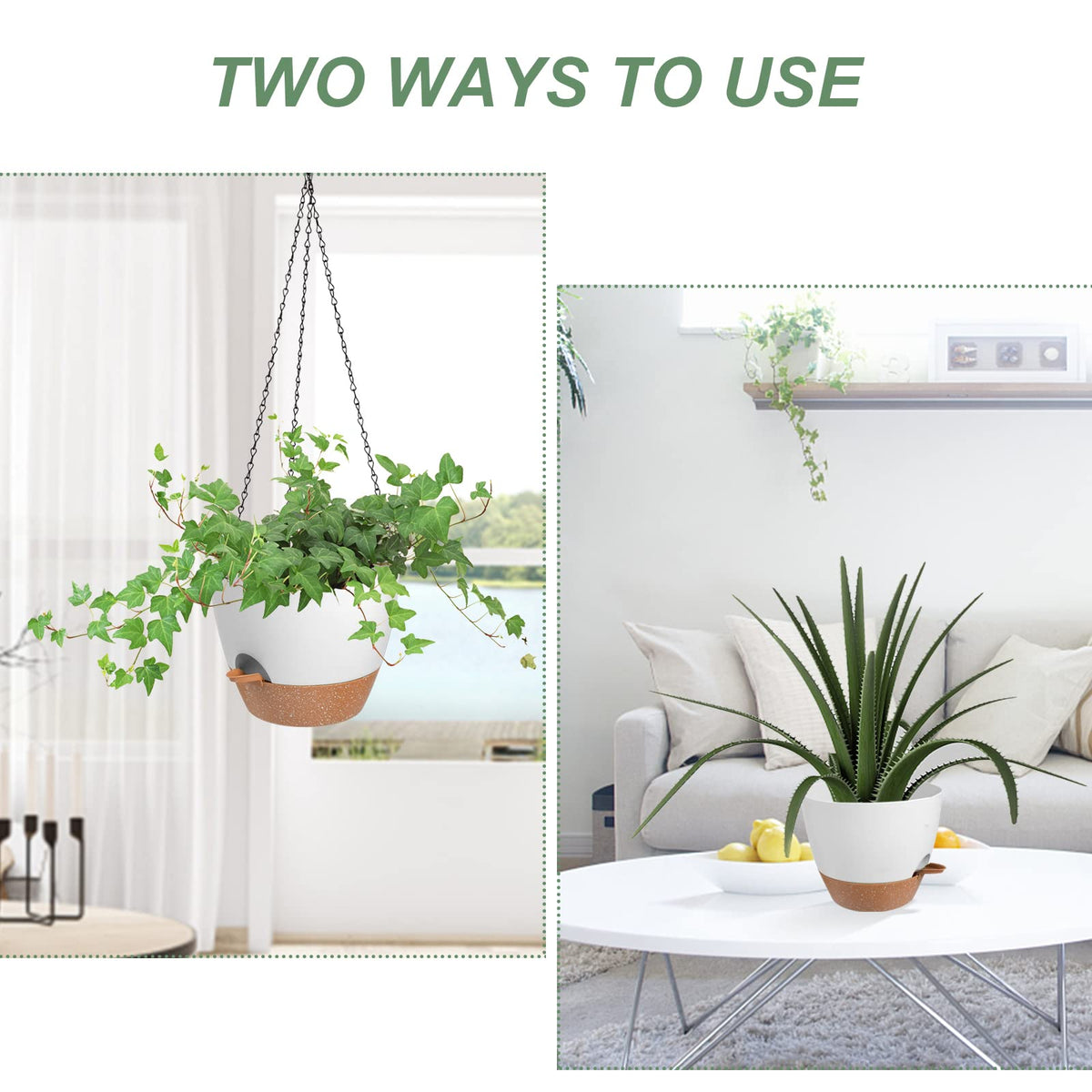 Vanslogreen planter with thick sidewalls for durability and long-lasting use.