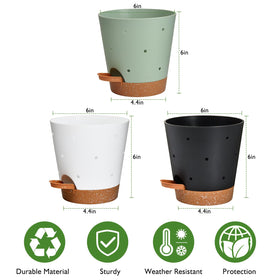 Vanslogreen plastic pot suitable for indoor and outdoor spaces.