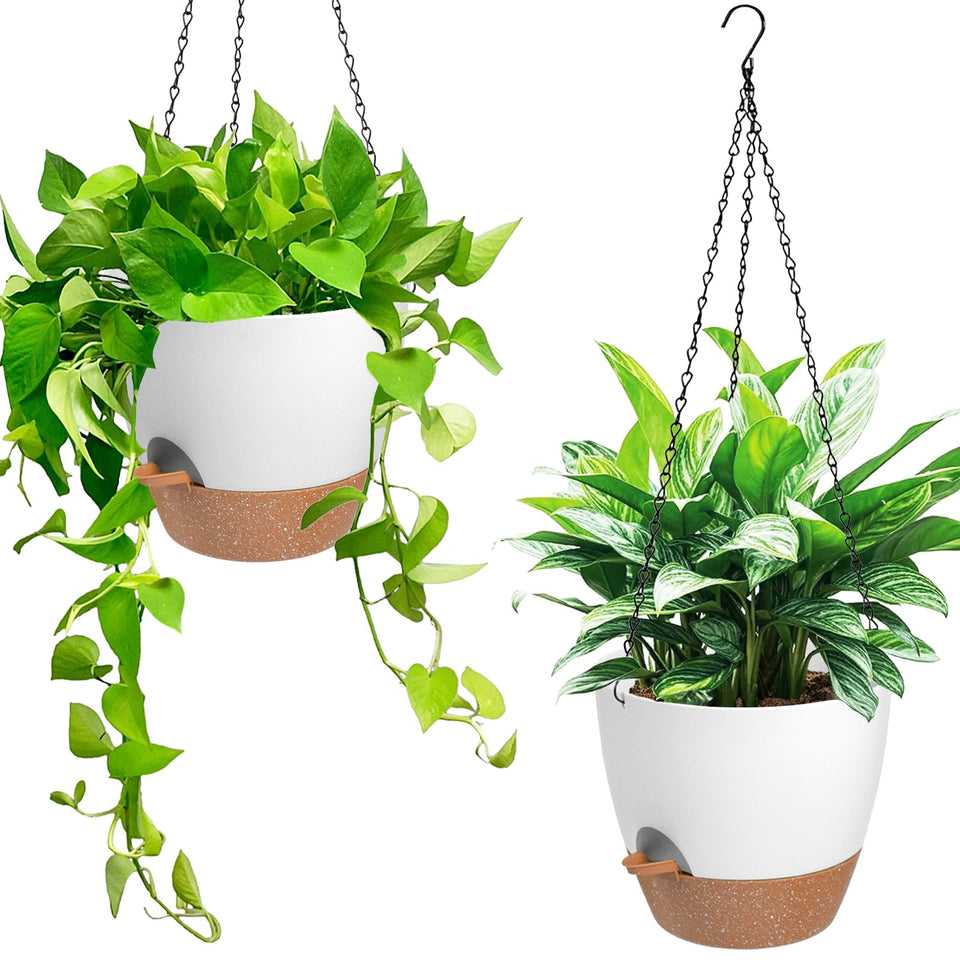Vanslogreen self-watering hanging planter 6-inch diameter for space-saving indoor use