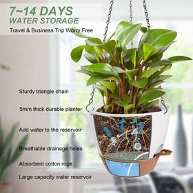 Vanslogreen self-watering planter with removable tray for easy moisture management.