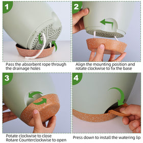 Vanslogreen self-watering pot 5-inch suitable for desks with easy water monitoring