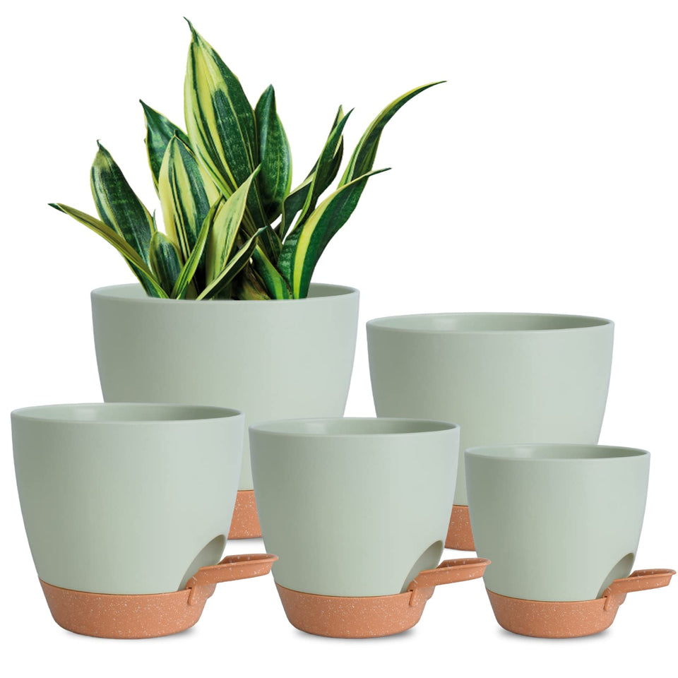 Vanslogreen self-watering pot 7-inch maintains steady moisture for indoor plants