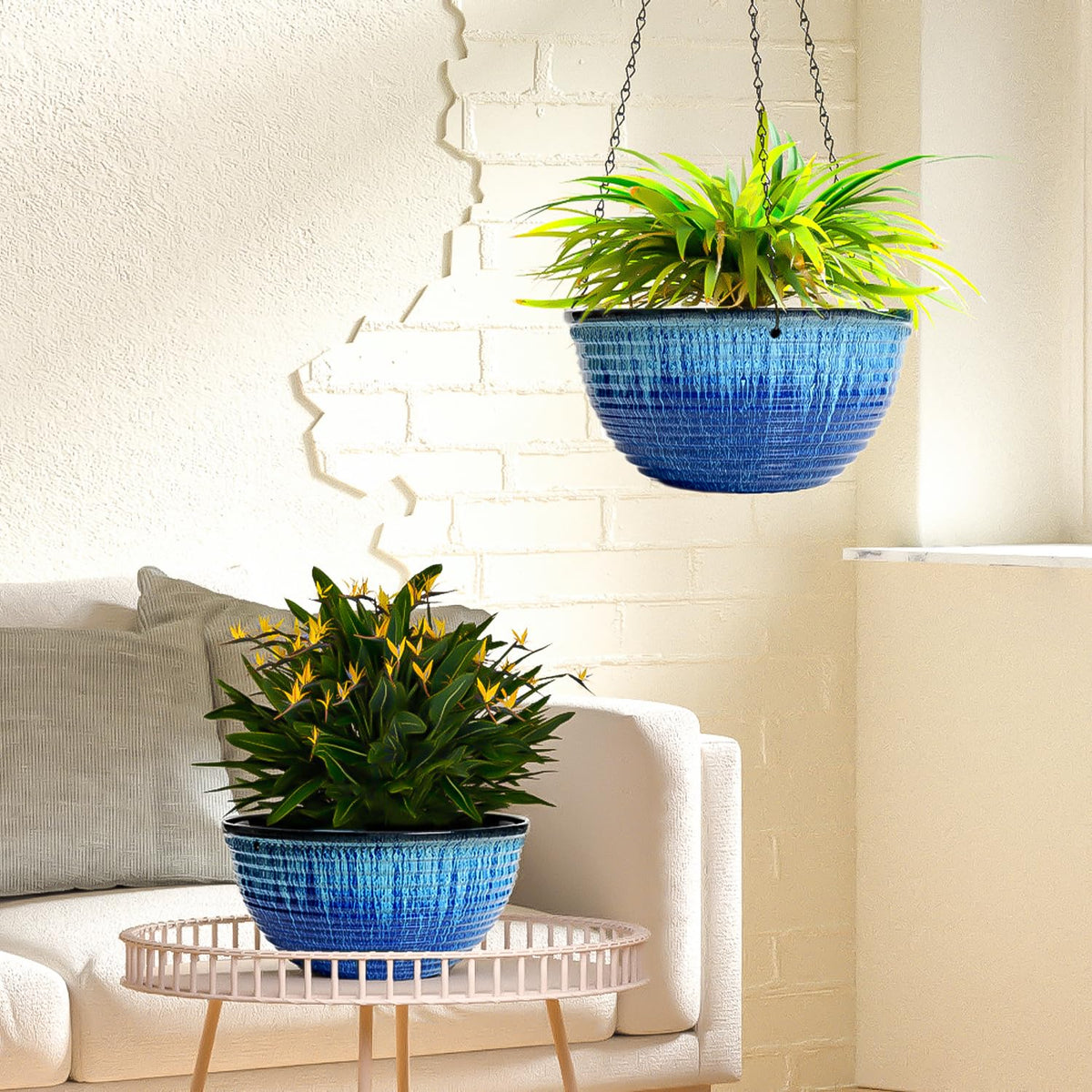 Vanslogreen two-pack hanging planters for versatile decor setups.