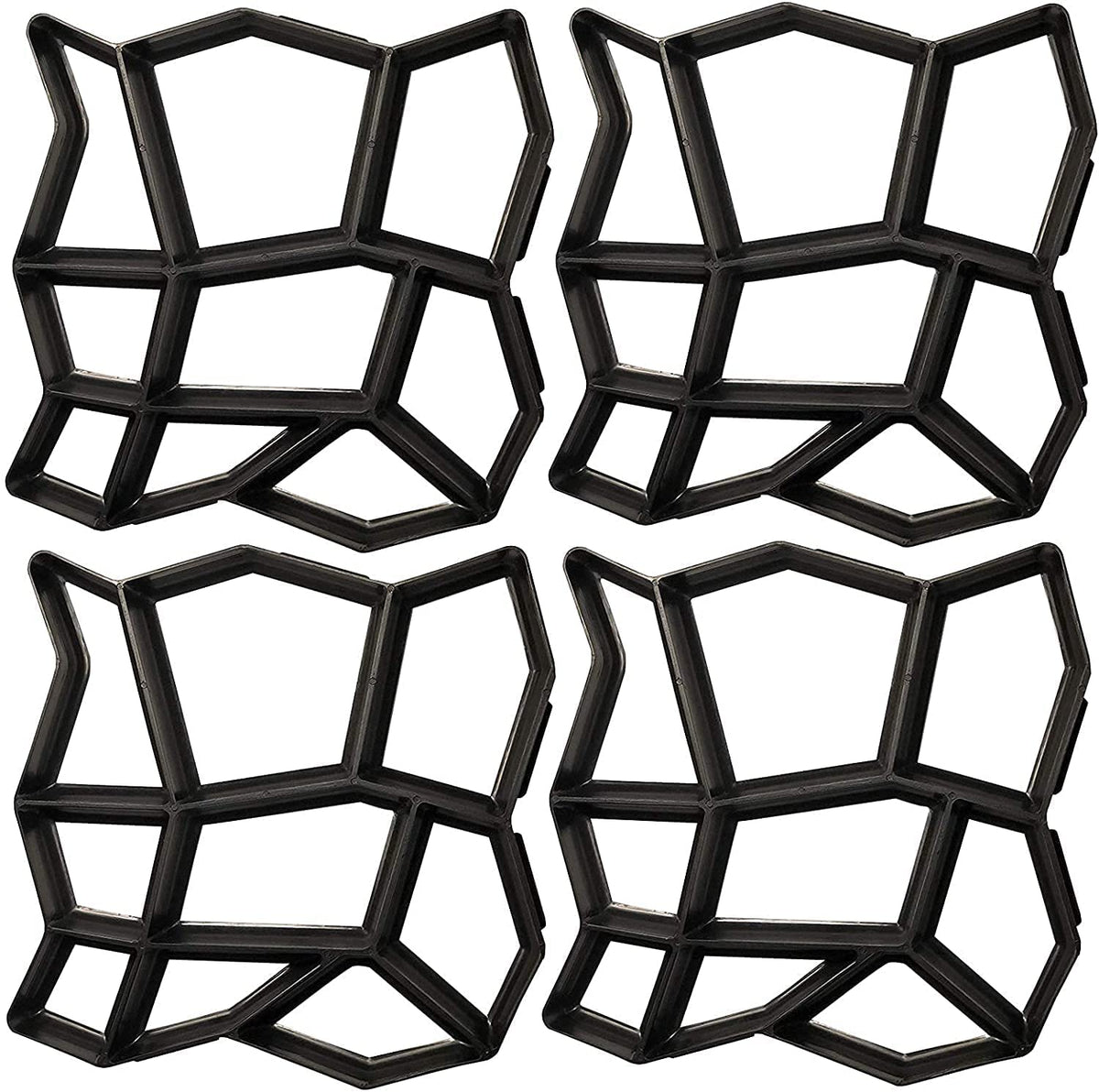VanSmaGo Walk Path Maker four-pack stones laid in a grid for an easy garden path